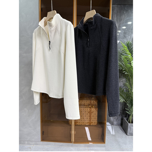 秋冬穿搭神器!绒面羊毛半拉链小立领长袖卫衣女 M02405~ME