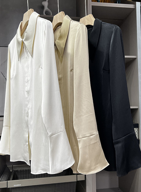 清仓不予退换外M设计师款！半拉链长袖衬衫上衣女D231066~ZY