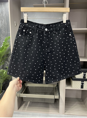 清仓不予退换！藏肉显瘦！高腰小菊花A型牛仔短裤女D7320