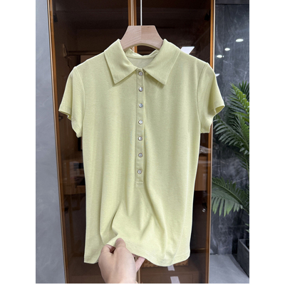 Q货！柔软真丝POLO领短袖上衣
