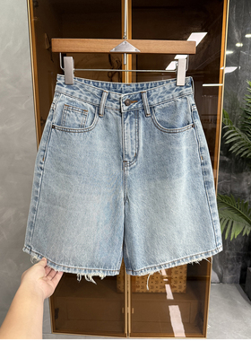 清仓不予退换！厂出！高腰牛仔五分短裤女M616611~ME