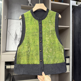 国风新中式!直接美到失语!重工提花圆领马甲女 Y735~ZY