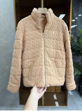 P牌款！yuan单！羊绒羊毛麻花立领针织棉服外套女   WTMFHY972~ME