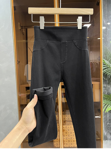 牛仔小脚裤弹力健美瑜伽裤打底裤