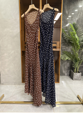 yuan厂P牌料！不规则波点真丝双绉吊带背心连衣裙   20251472~ME