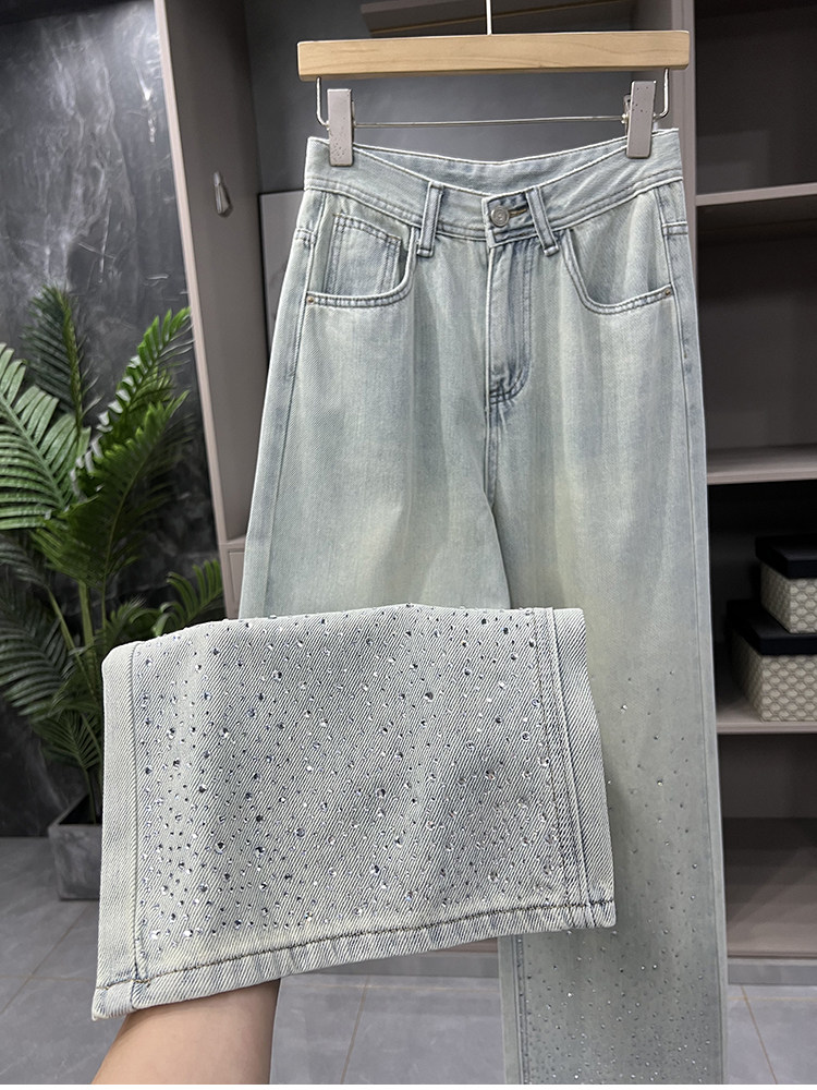 年底清仓不退！苣苣苣好穿！高腰烫钻牛仔阔腿裤拖地裤女   22659,女装/女士精品,牛仔裤,淘宝优惠券,粉丝福利购,淘宝优惠卷