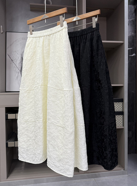 大N货！美得毫不费力！立体提花松紧腰花苞半身裙女   K1185~ZY