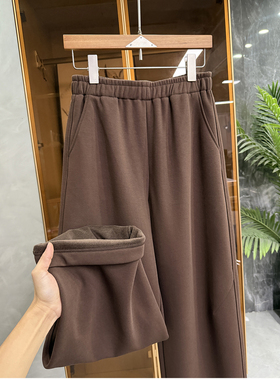 冬款！即温暖又时髦！加绒松紧腰休闲镰刀卫裤女   C25576~JS