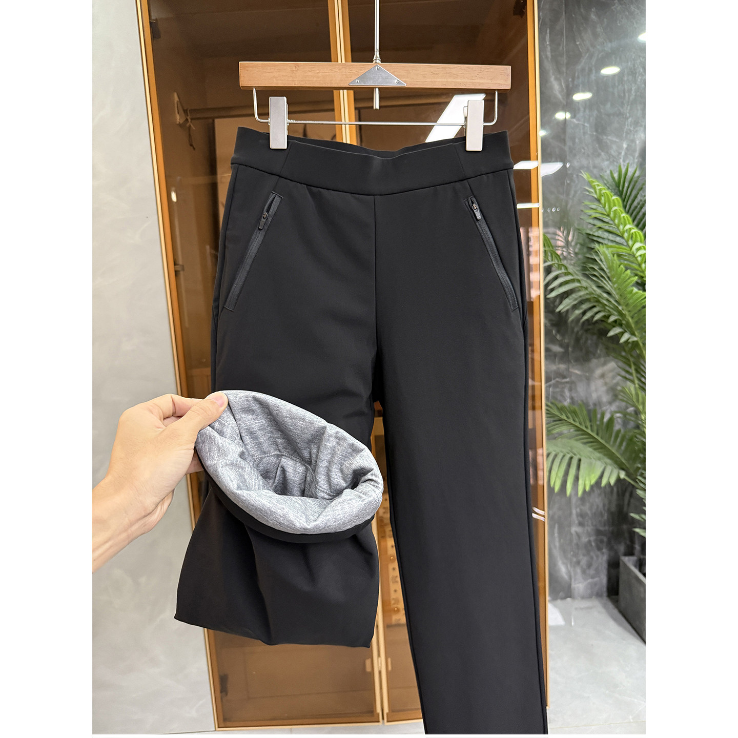 尖货发热石墨烯白鹅绒休闲直筒裤