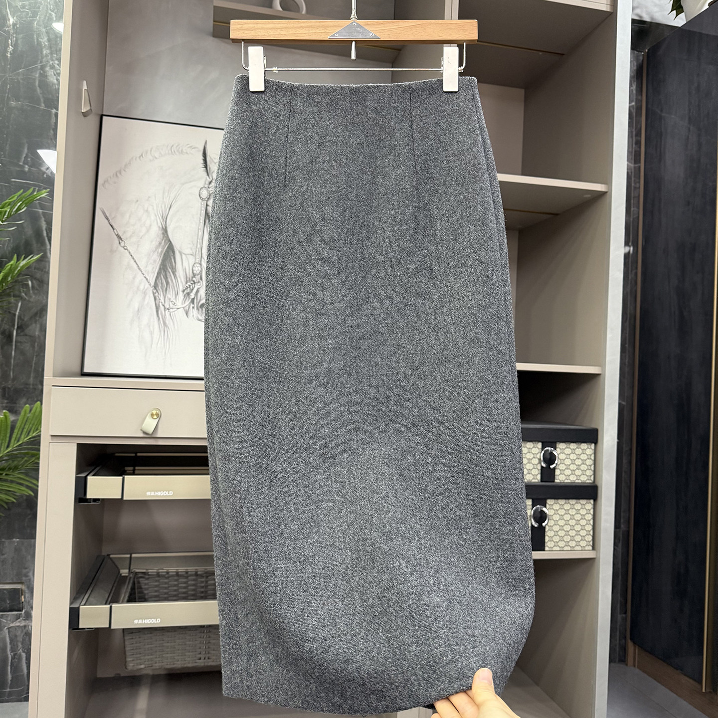 秋冬穿搭高ji感的秘密wu器！羊毛毛呢直筒半身裙女K1211~ZY