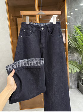 推荐！版型上腿chao赞！中高腰牛仔阔腿裤女   M339961~JS