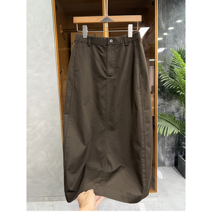 56332 松紧腰后开衩休闲半身裙女 通勤百搭 品质货