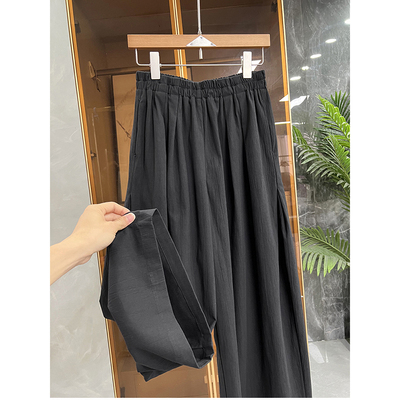 代厂P牌料！松紧腰休闲棉阔腿裤