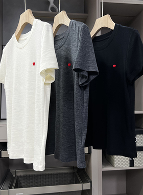 自留款！wu敌炸裂好穿！羊毛圆领短袖针织T恤上衣女    76793~ZY