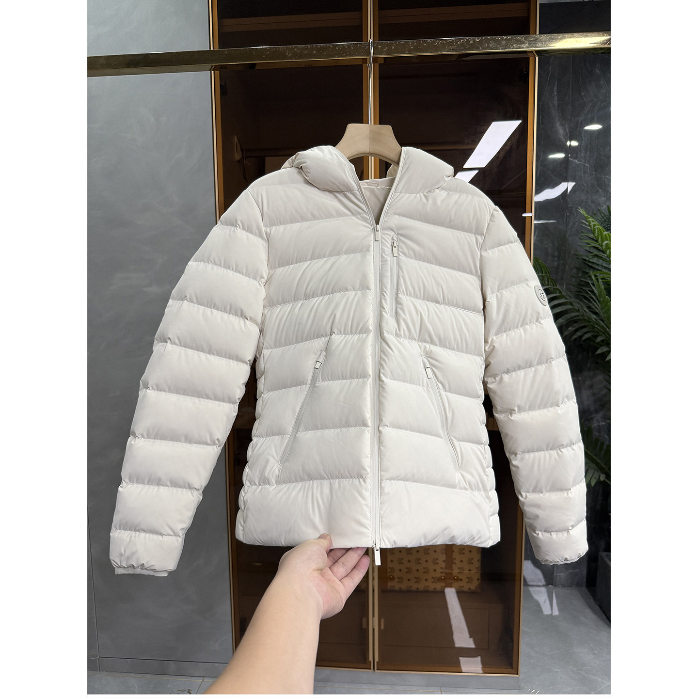 柜料！修身鹅绒连帽羽绒服外套