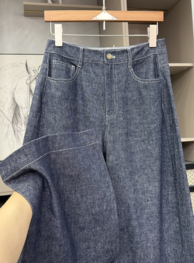清仓不予退换！an厂订单！棉麻中高腰牛仔阔腿裤女K5021~ZY