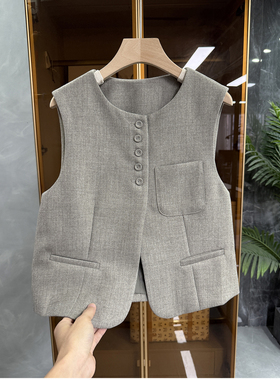 清仓不予退换！气质！圆领西装短马甲女W85612~JS