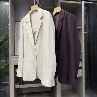 A6040 yuan厂P牌单 外套女 宽松天丝亚麻西装 G上5K