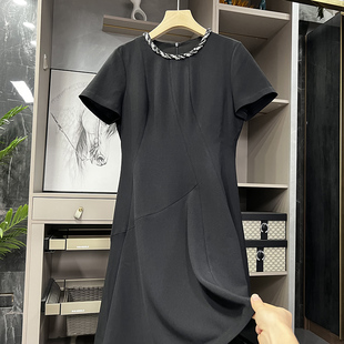 wu法抗拒 连衣裙D25079 美 醋酸圆领短袖 修身 清仓不予退换