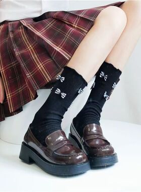 【京泽高校无花结款基础款】木马原创小方头jk制服鞋高跟学院皮鞋