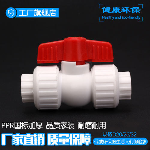 4分6分20PPR全塑双活接球阀PPR阀门双头活接球阀 pp水管管件配件
