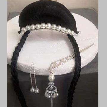 原版采薇舞蹈头饰采薇古典舞头饰孔子舞剧发梳演出发饰汉服发包