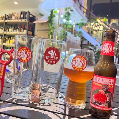 2只拳击猫拳套轻奢酒具扎啤酒IPA精酿玻璃家用水杯创意大容量酒杯