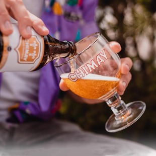 比利时智美chimay修道院精酿啤酒杯玻璃高脚杯个性造型酒具330ml