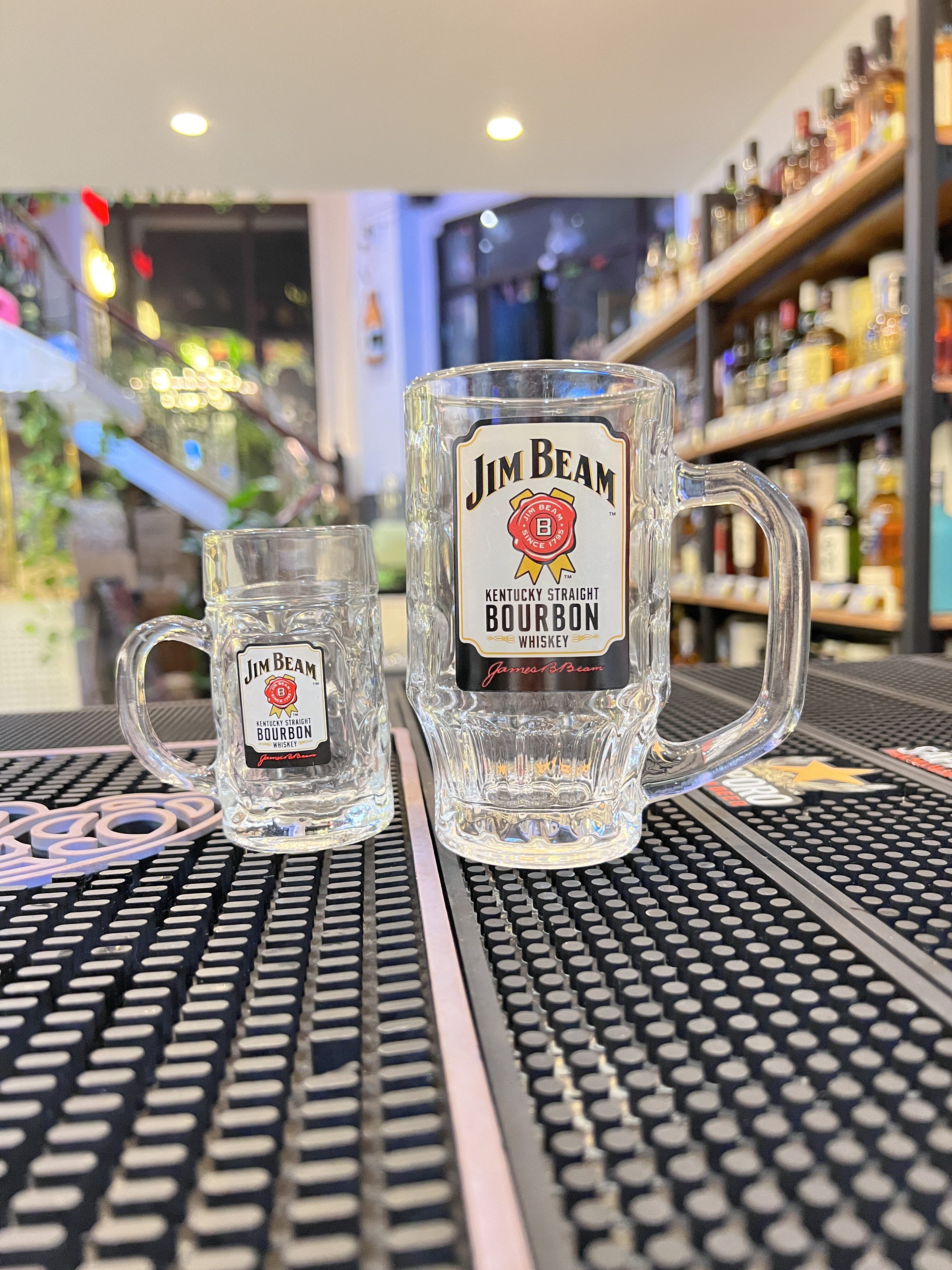 金宾jimbeam迷你嗨棒杯洋酒聚会调酒占边带柄玻璃威士忌手提杯架