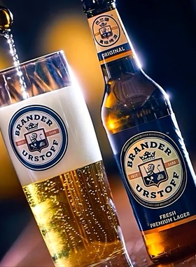 brander urstoff巴兰德真味400ml小麦啤酒杯玻璃扎啤商用家用酒具