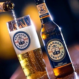 brander urstoff巴兰德真味400ml小麦啤酒杯玻璃扎啤商用家用酒具