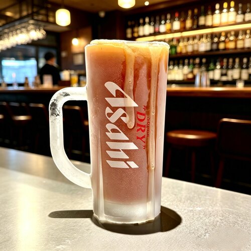 朝日带柄加厚精酿啤酒杯