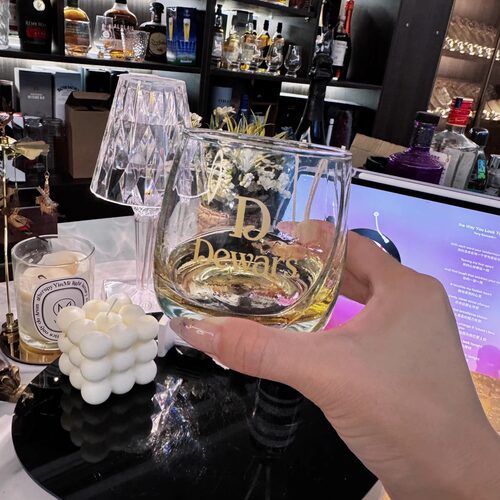 帝王Dewars威士忌专用杯平底轻奢高级感家用玻璃水杯大容量啤酒杯