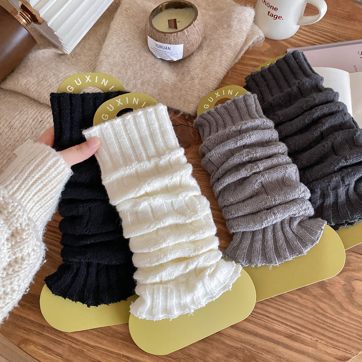 ins粗线灯笼针织羊毛袜套韩版日系显瘦高筒堆堆小腿袜子女长秋冬,女士内衣/男士内衣/家居服,长筒袜,淘宝优惠券,粉丝福利购,淘宝优惠卷