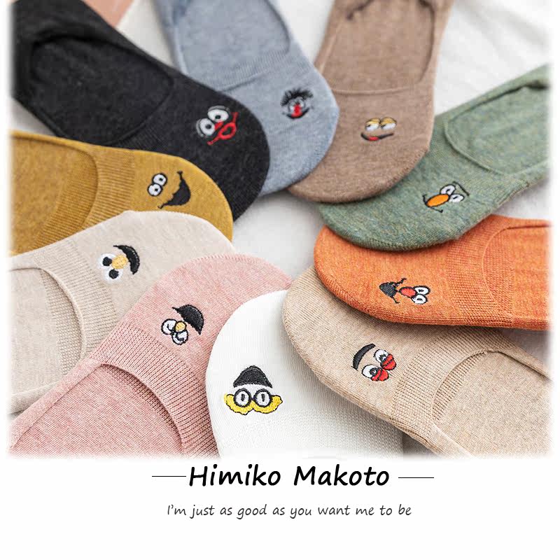 船袜女春夏纯棉隐形船袜芝麻街搞怪笑脸女隐形袜韩国女袜袜子女袜,女士内衣/男士内衣/家居服,船袜,淘宝优惠券,粉丝福利购,淘宝优惠卷