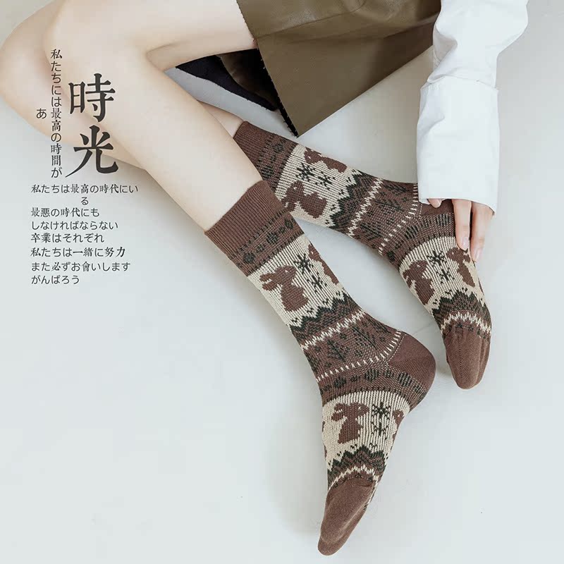 袜子WOND吸湿排汗袜子复古中筒