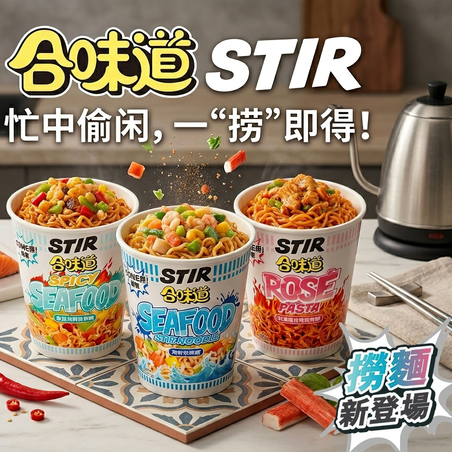 香港版日清STIR合味道捞面杯装 BIG大杯面速食拌面即食方便面泡面