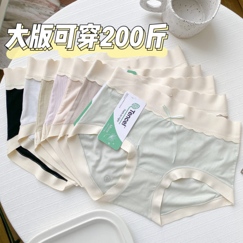 N8185 200斤大码全身5A抗菌80支兰精莫代尔女内裤中腰三角裤女士