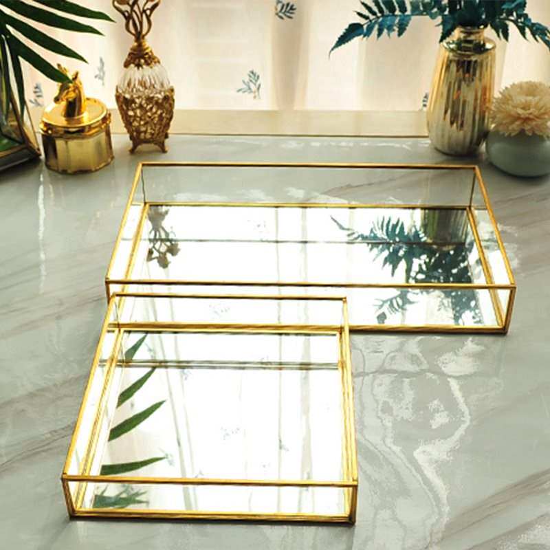 Nordic wind brass glass mirror metal tray cake stand gilded|ruв категории посуда, посуда, фрукты бассейна/компот/корзина - от Buy2taobao.com для оказания профессиональной услуги покупки агента Taobao