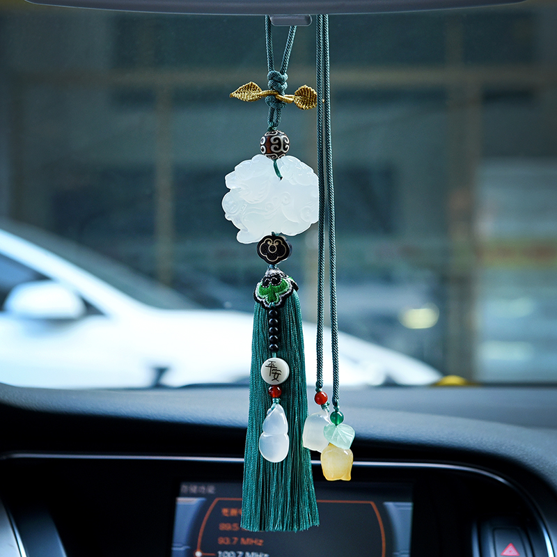 汽车挂件女高档流苏葫芦车子内后视镜吊坠网红玉貔貅车载装饰品男