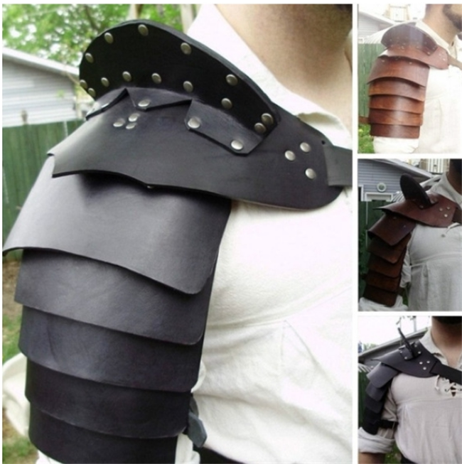 男款骑士立体肩甲单肩膀马甲欧美中世纪铠甲装备cos护甲