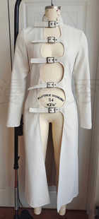 黑金暗夜骑士风衣欧美小众皮搭扣设计上衣欧美潮奢镂空皮革PU外套