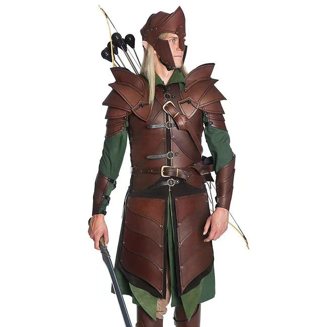 中世纪男战士皮质全身铠甲欧美武士古罗马肩甲胸甲演出服COS舞台