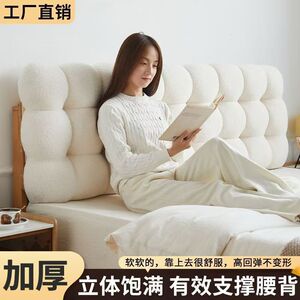 奶油泰迪绒床头靠垫新款榻榻米靠背靠枕卧室雪球2026软包加厚