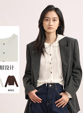 Sweet Basil/紫淑春秋新品女装商场同款时尚系带线衫开衫