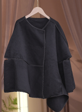 如素慢衣简约百搭斗篷外套复古风60116