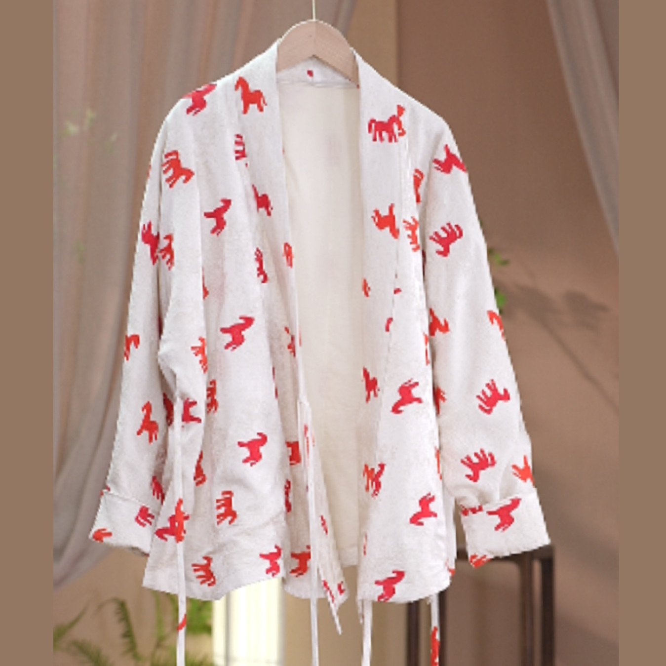 如素慢衣中国风汉服交领中式V领马年刺绣开襟棉服60106