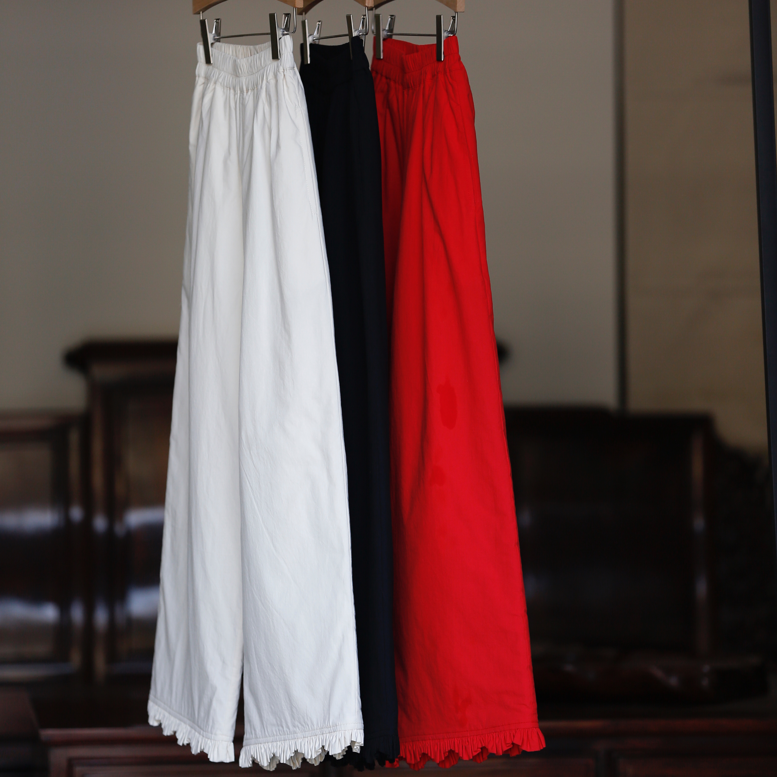 如素慢衣百搭夹棉花边保暖棉裤60042