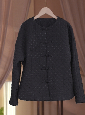 如素慢衣修身型厚款盘扣棉服外套60078