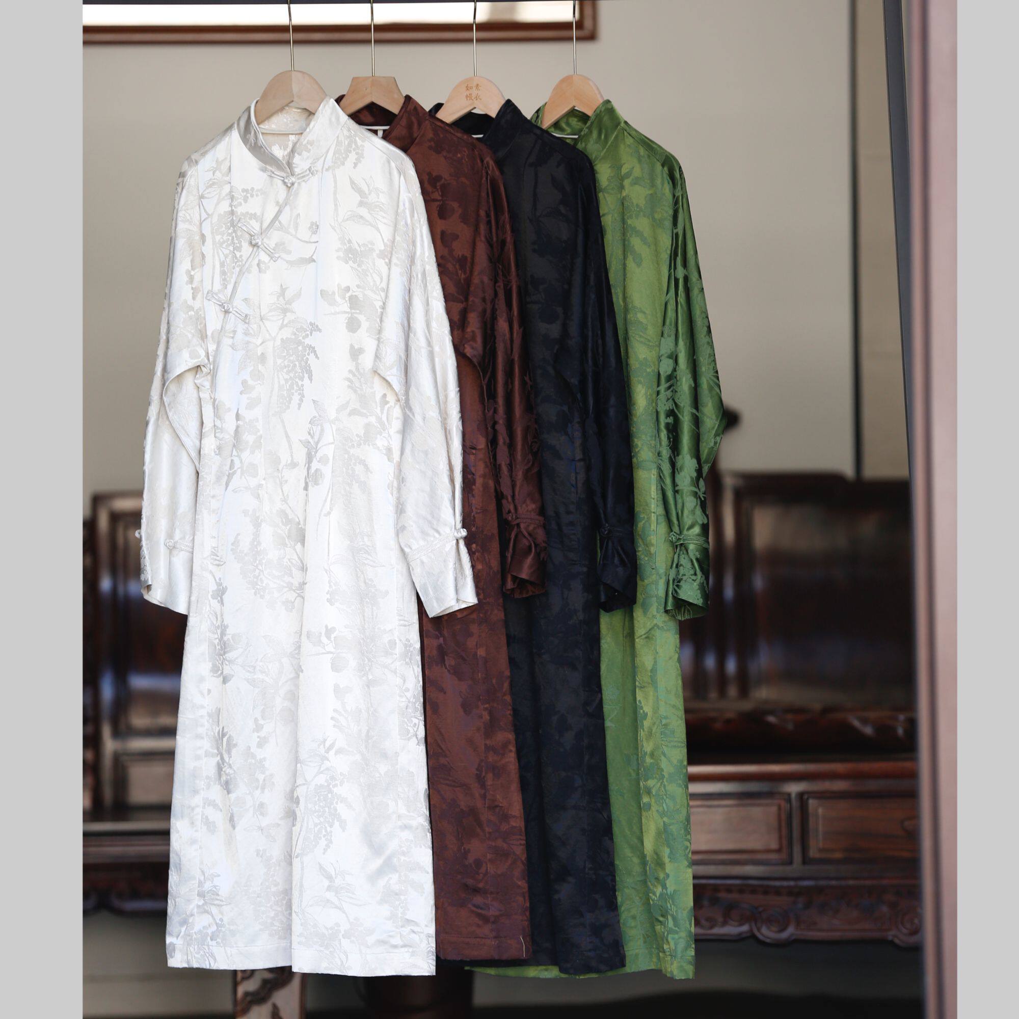 如素慢衣长款提花宽松连衣裙60076